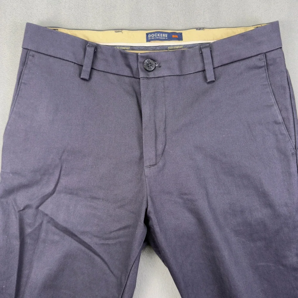 Dockers Slim Fit Chinos 31x30 Navy Blue Flex Comfort Cotton Stretch Pants